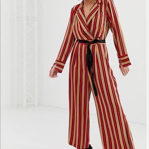 NWOT COLLUSION Striped wrap jumpsuit
